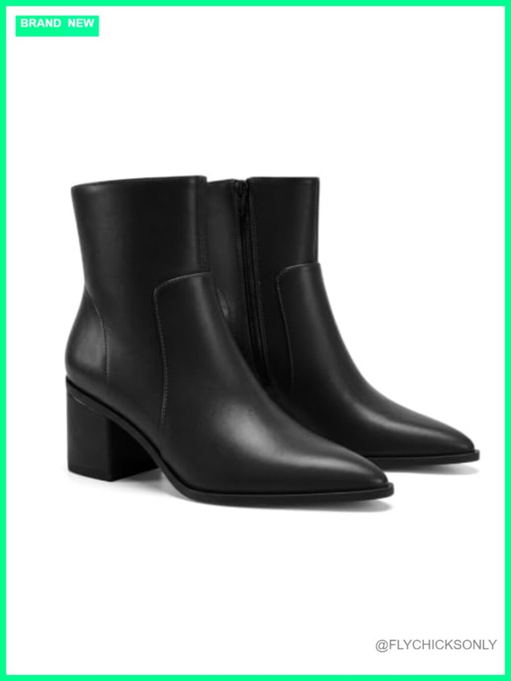 Coutgo Womens Ankle Boots Chunky Low Heel Pointed Toe Zip Booties